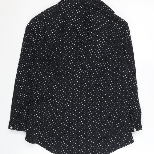 Marks and Spencer Womens Black Polka Dot Button-Up Shirt UK 10