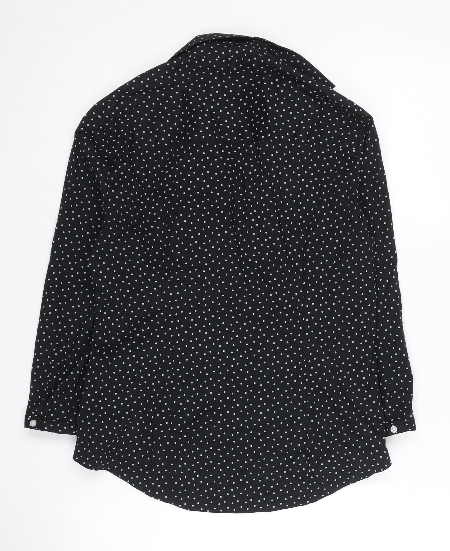 Marks and Spencer Womens Black Polka Dot Button-Up Shirt UK 10