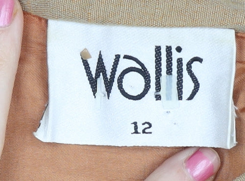Wallis Womens Beige Linen Blend Pencil Skirt Size 12 Knee Length