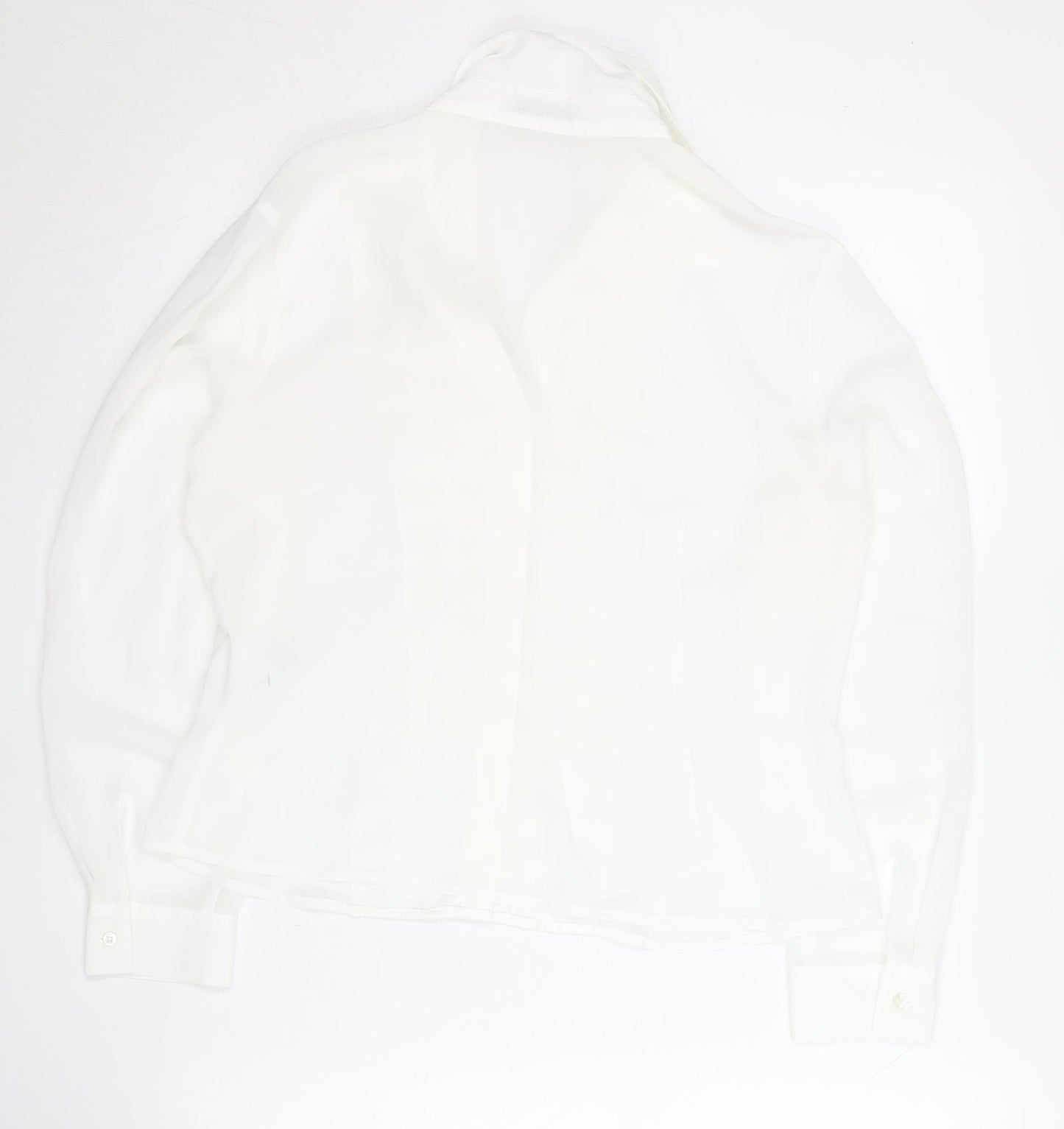 Precis Women White Blouse UK 12 Collared Long Sleeve Workwear
