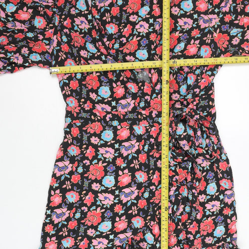 River Island Women’s Multicoloured Floral Wrap Dress Size 14