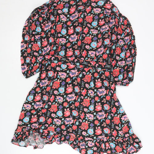 River Island Women’s Multicoloured Floral Wrap Dress Size 14