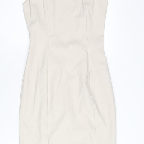 French Connection Women’s Beige Size 8 Sheath Knee Length Dress