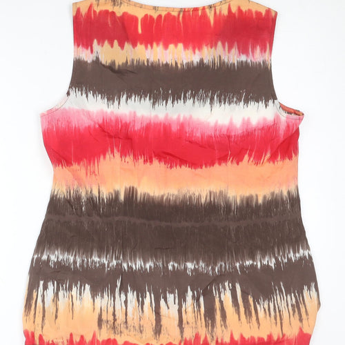Marks and Spencer Per Una Womens Multicoloured Beaded Scoop Neck Sleeveless Tunic Blouse Size 16