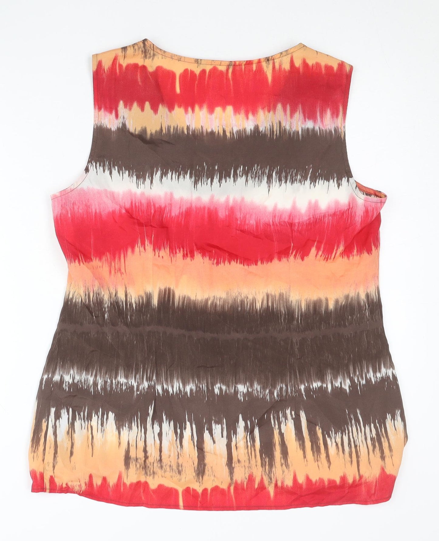 Marks and Spencer Per Una Womens Multicoloured Beaded Scoop Neck Sleeveless Tunic Blouse Size 16