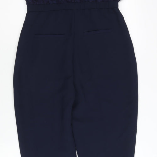 Pied a Terre Women’s Blue Lace Trim Jumpsuit Size 10 Slim Fit Tapered