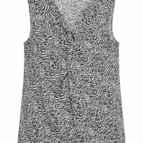 Marks and Spencer Womens Black Zebra Print Sleeveless Tunic Blouse UK 16