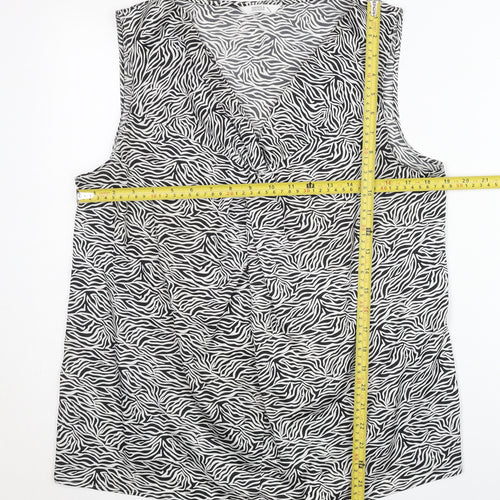 Marks and Spencer Womens Black Zebra Print Sleeveless Tunic Blouse UK 16