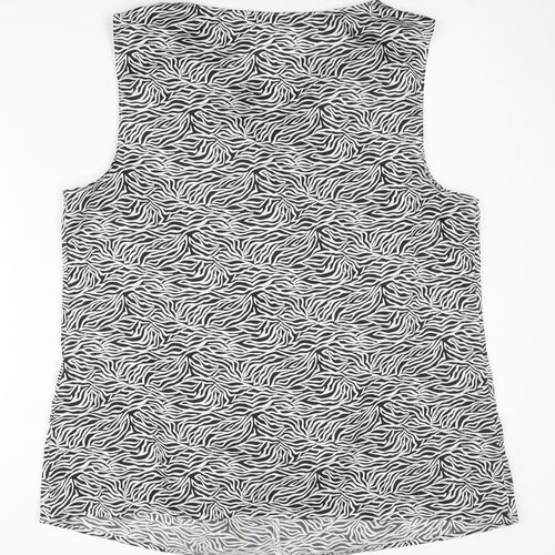 Marks and Spencer Womens Black Zebra Print Sleeveless Tunic Blouse UK 16