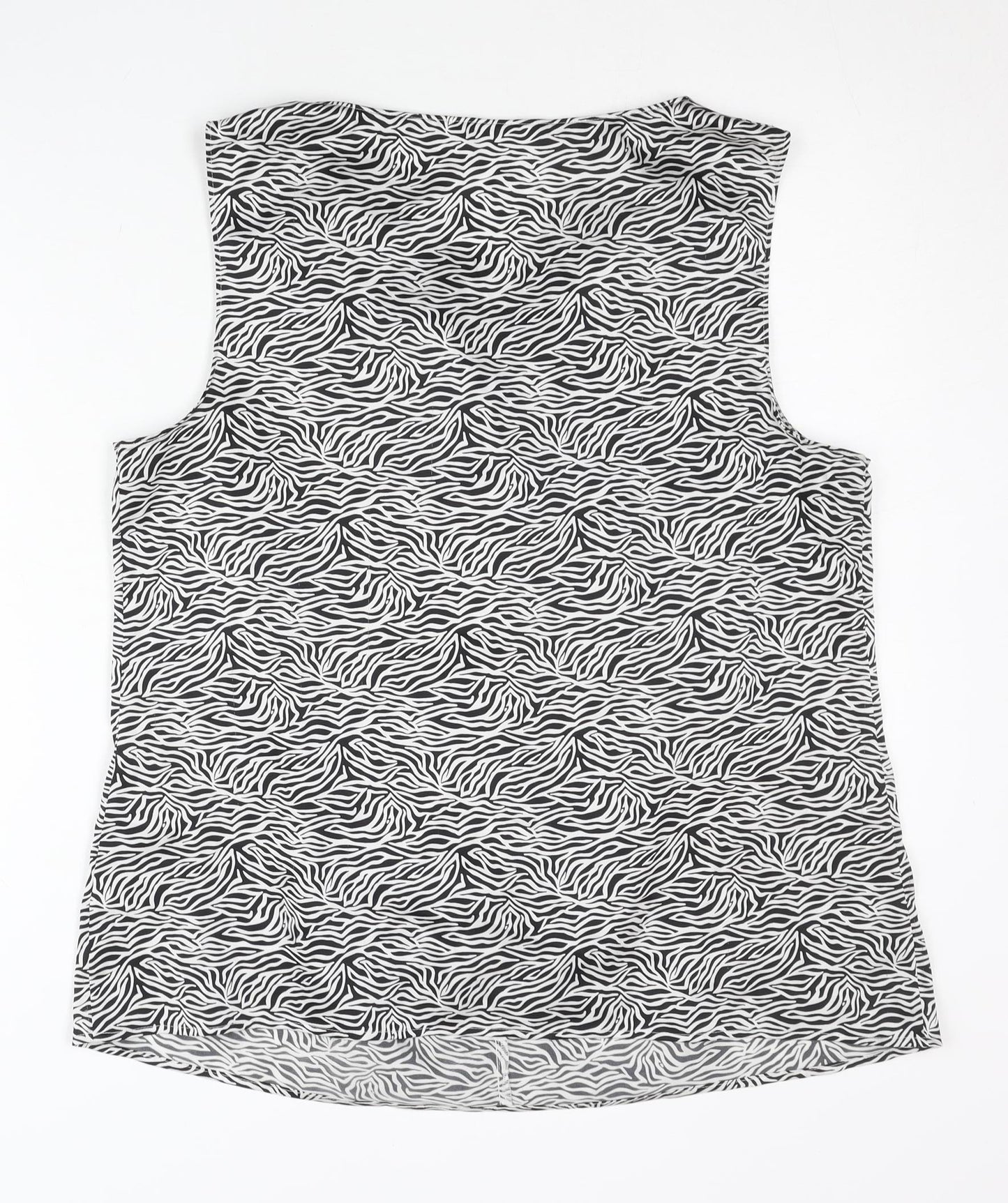 Marks and Spencer Womens Black Zebra Print Sleeveless Tunic Blouse UK 16