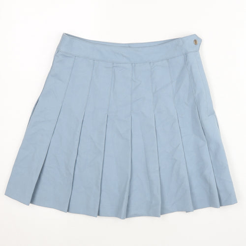 H&M Divided Women's Blue Pleated Short Skirt Size 8 Polyester