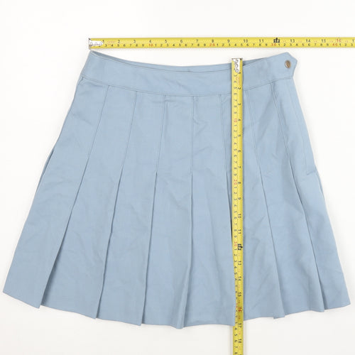 H&M Divided Women's Blue Pleated Short Skirt Size 8 Polyester