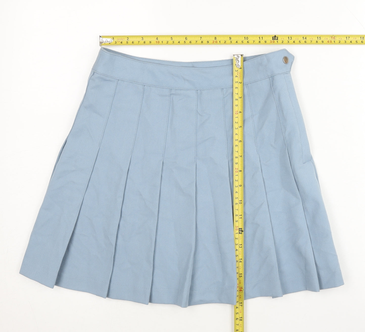 H&M Divided Women's Blue Pleated Short Skirt Size 8 Polyester