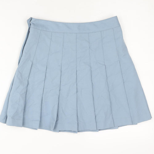 H&M Divided Women's Blue Pleated Short Skirt Size 8 Polyester