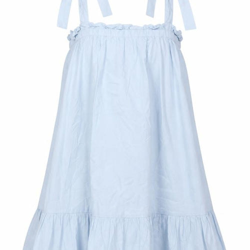New Look Women’s Blue Cotton Swing Dress UK 8 Sleeveless Summer