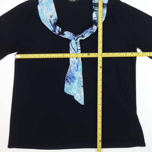 Sonic Collection Womens Black XL T-Shirt with Scarf Detail