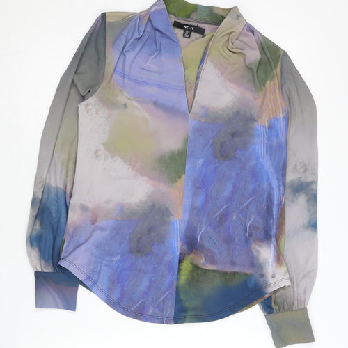 Next Womens Multicoloured Blouse Size 6 Long Sleeve V-Neck