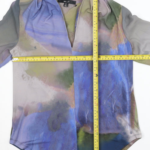 Next Womens Multicoloured Blouse Size 6 Long Sleeve V-Neck