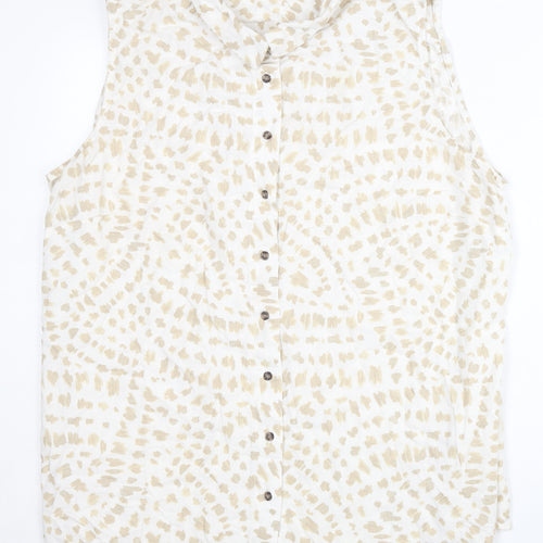 Bonmarché Women’s Beige Button-Up Sleeveless Tunic Shirt Size 20