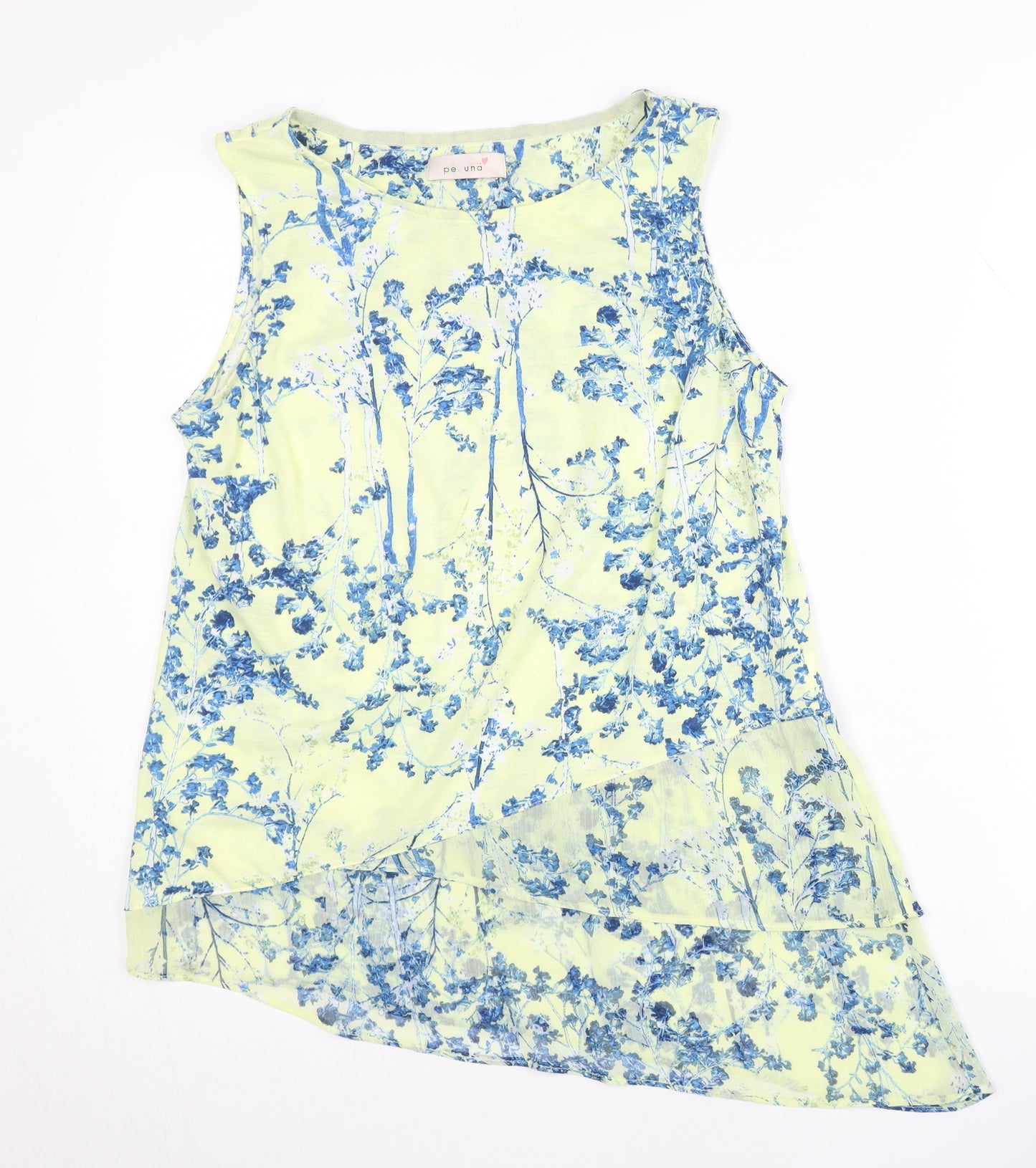 Marks and Spencer Womens Yellow Floral Sleeveless Tunic Blouse Size 10