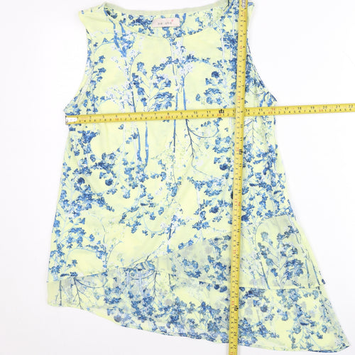 Marks and Spencer Womens Yellow Floral Sleeveless Tunic Blouse Size 10