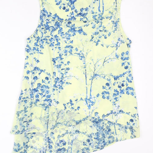 Marks and Spencer Womens Yellow Floral Sleeveless Tunic Blouse Size 10