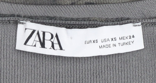 Zara Women Grey XS Bodycon Sleeveless Tie Dye Mini Dress