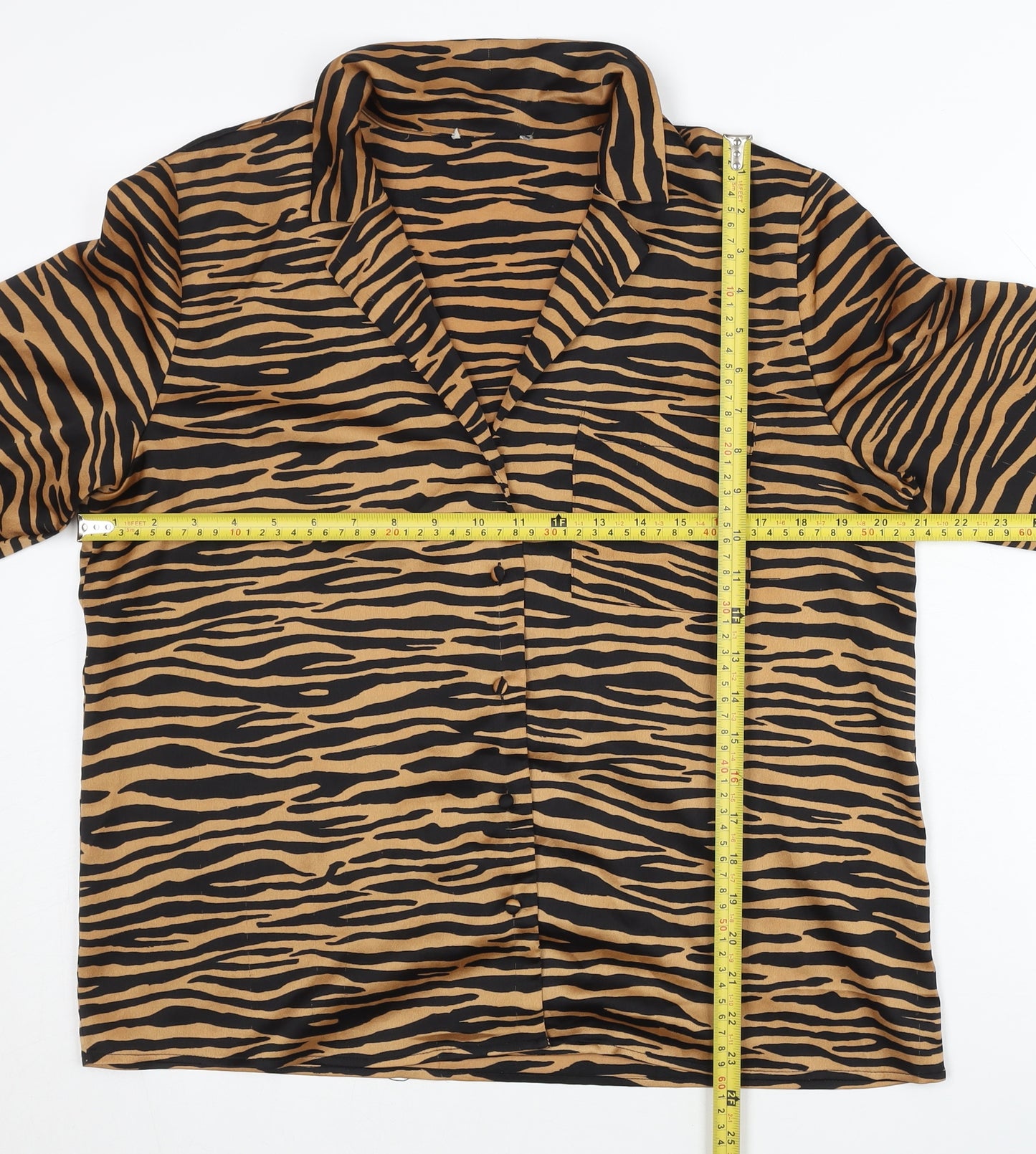 Warehouse Women’s Multicoloured Animal Print Button-Up Shirt UK 14