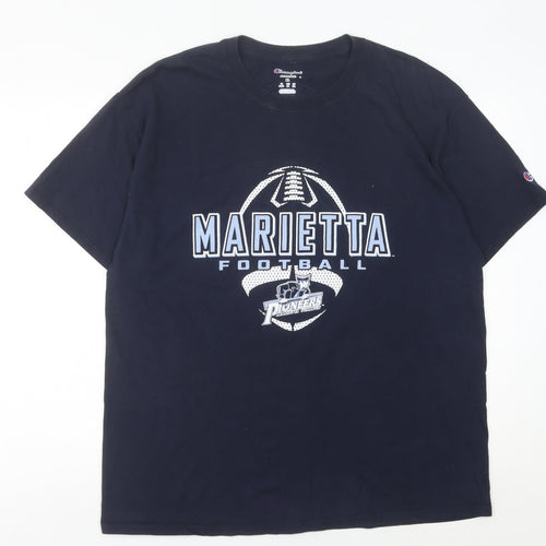 Champion Men’s XL Navy Blue Marietta Football Graphic T-Shirt