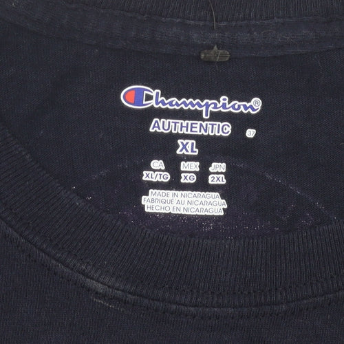 Champion Men’s XL Navy Blue Marietta Football Graphic T-Shirt