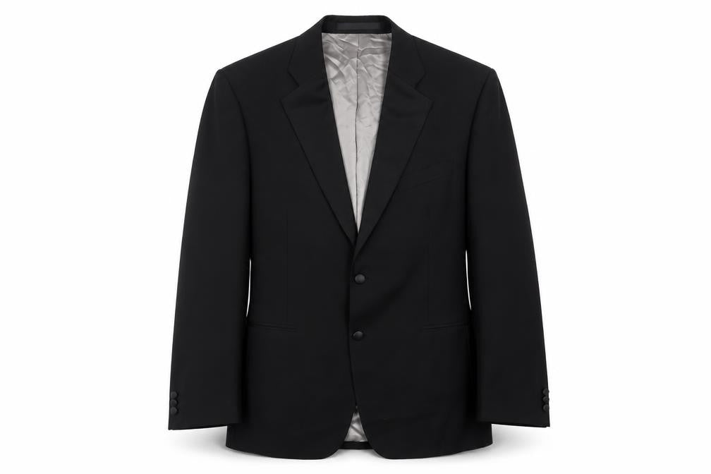 Front view of Marks & Spencer Men's Black Wool Suit Jacket 42L Long Classic