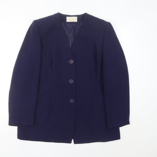 Eastex Women’s Blue Size 14 Classic Three-Button Suit Jacket