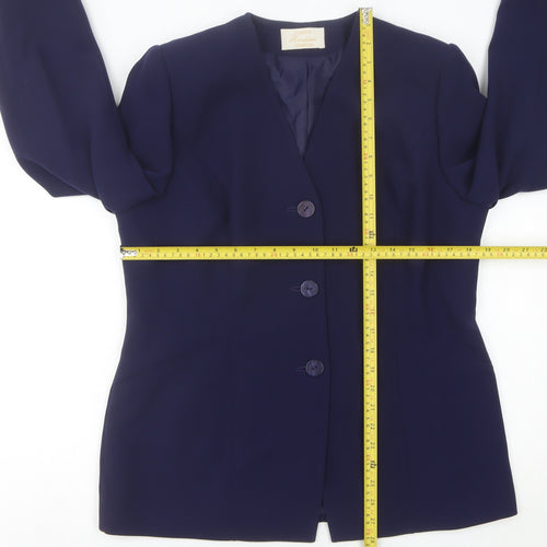 Eastex Women’s Blue Size 14 Classic Three-Button Suit Jacket