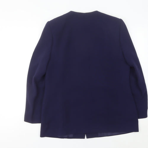 Eastex Women’s Blue Size 14 Classic Three-Button Suit Jacket