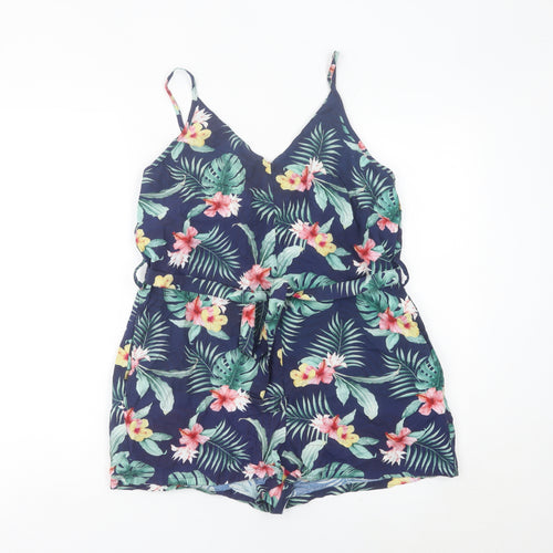 Animal Womens Multicoloured Floral Playsuit Size 12 Summer Casual