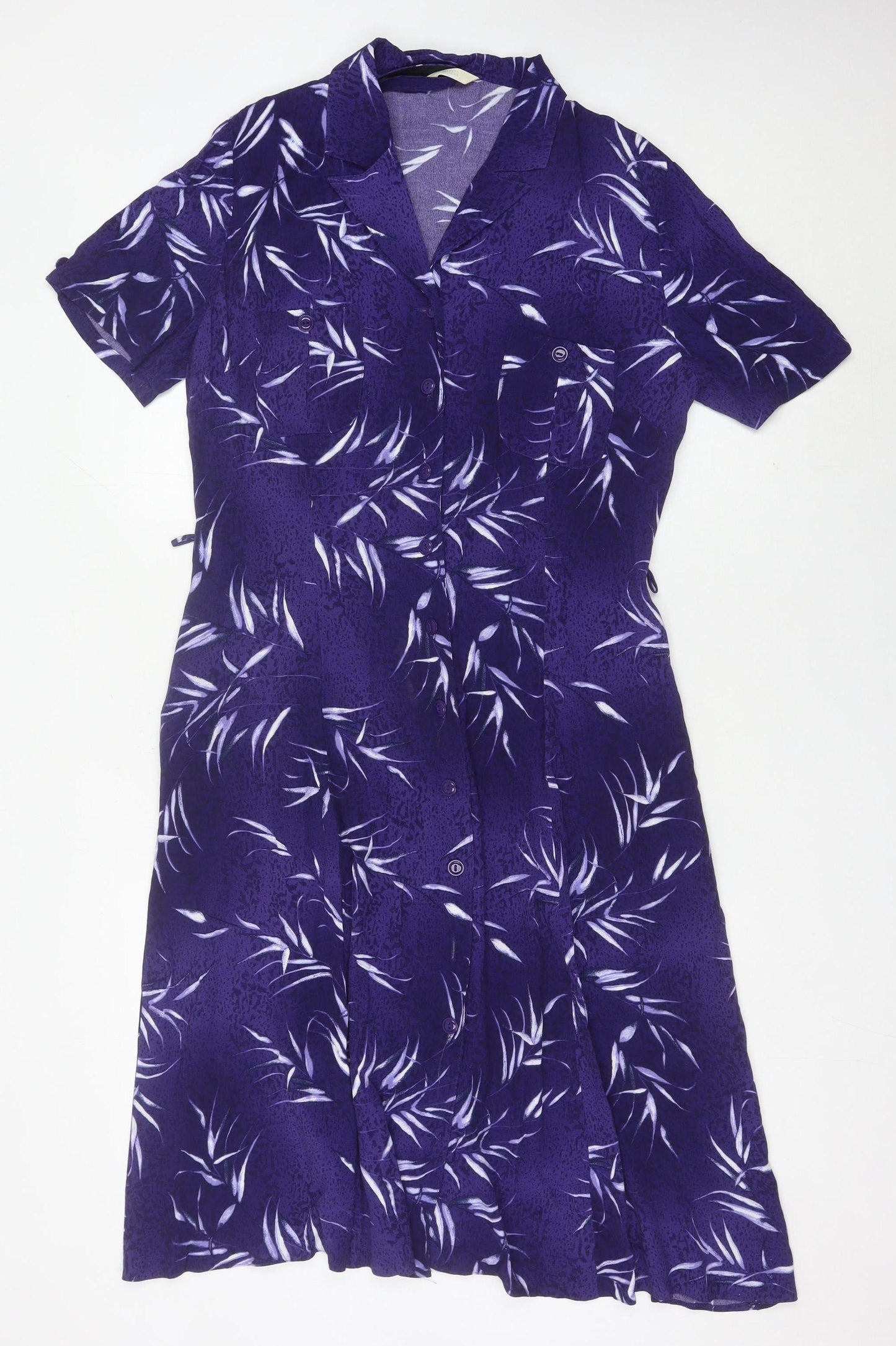 Marks and Spencer Women’s Purple Floral Shirt Dress Size 16