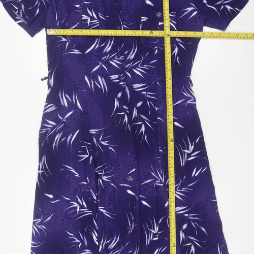 Marks and Spencer Women’s Purple Floral Shirt Dress Size 16