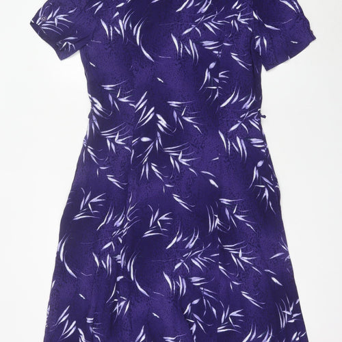 Marks and Spencer Women’s Purple Floral Shirt Dress Size 16
