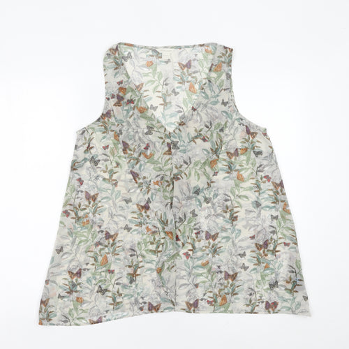 Monsoon Womens Multicoloured Floral Butterfly Blouse Size 12 V-Neck Tunic