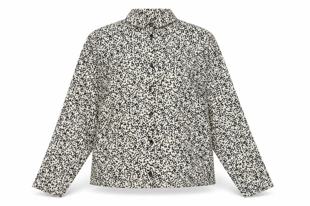 Primark Women’s Black Animal Print Collared Button-Up Shirt Size 12