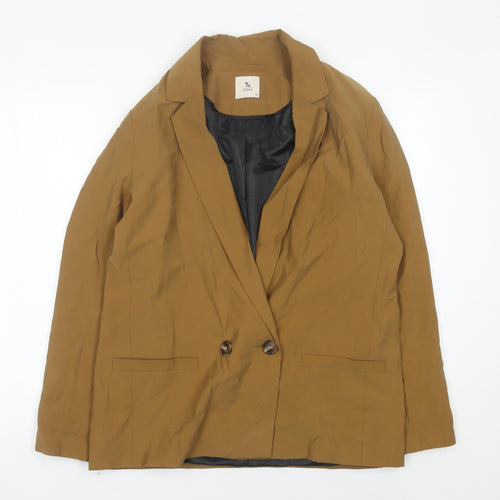 Tu Woman Brown Double-Breasted Blazer Jacket Size 14