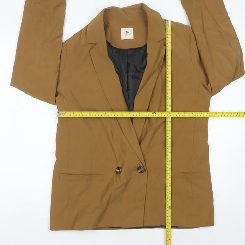 Tu Woman Brown Double-Breasted Blazer Jacket Size 14