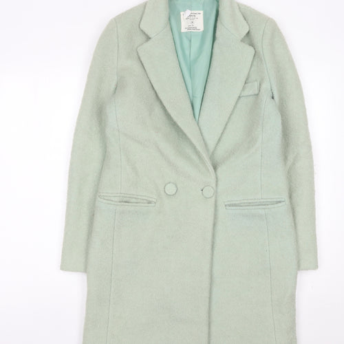 YEOU-YA Womens Green Wool Mid-Length Overcoat Size M