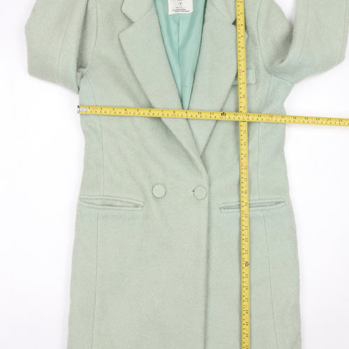 YEOU-YA Womens Green Wool Mid-Length Overcoat Size M