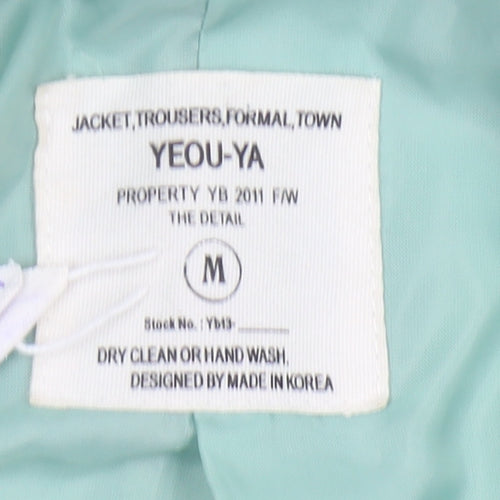 YEOU-YA Womens Green Wool Mid-Length Overcoat Size M
