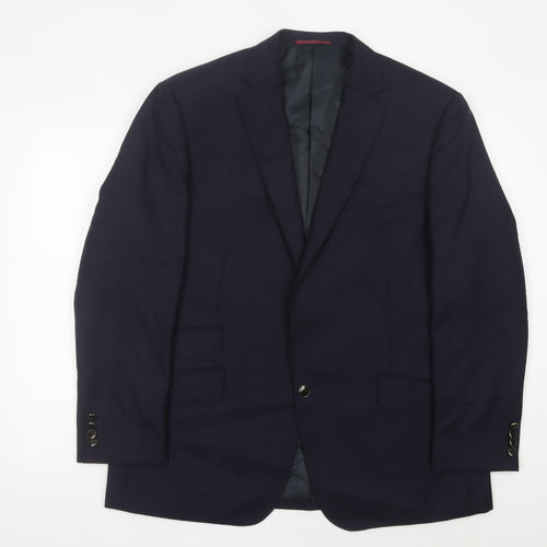 Marks and Spencer Men's Blue Wool Blazer Jacket 46in Chest M Classic