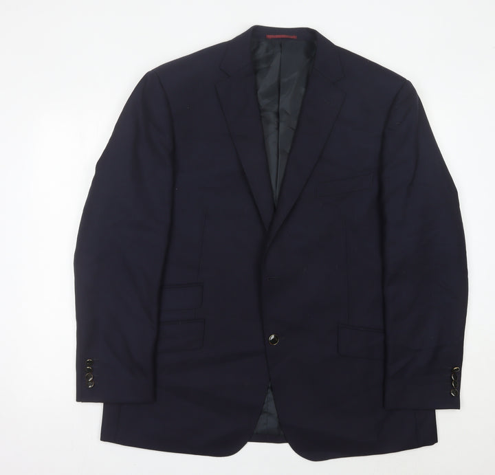 Marks and Spencer Men's Blue Wool Blazer Jacket 46in Chest M Classic