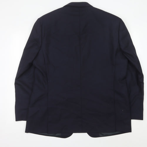 Marks and Spencer Men's Blue Wool Blazer Jacket 46in Chest M Classic