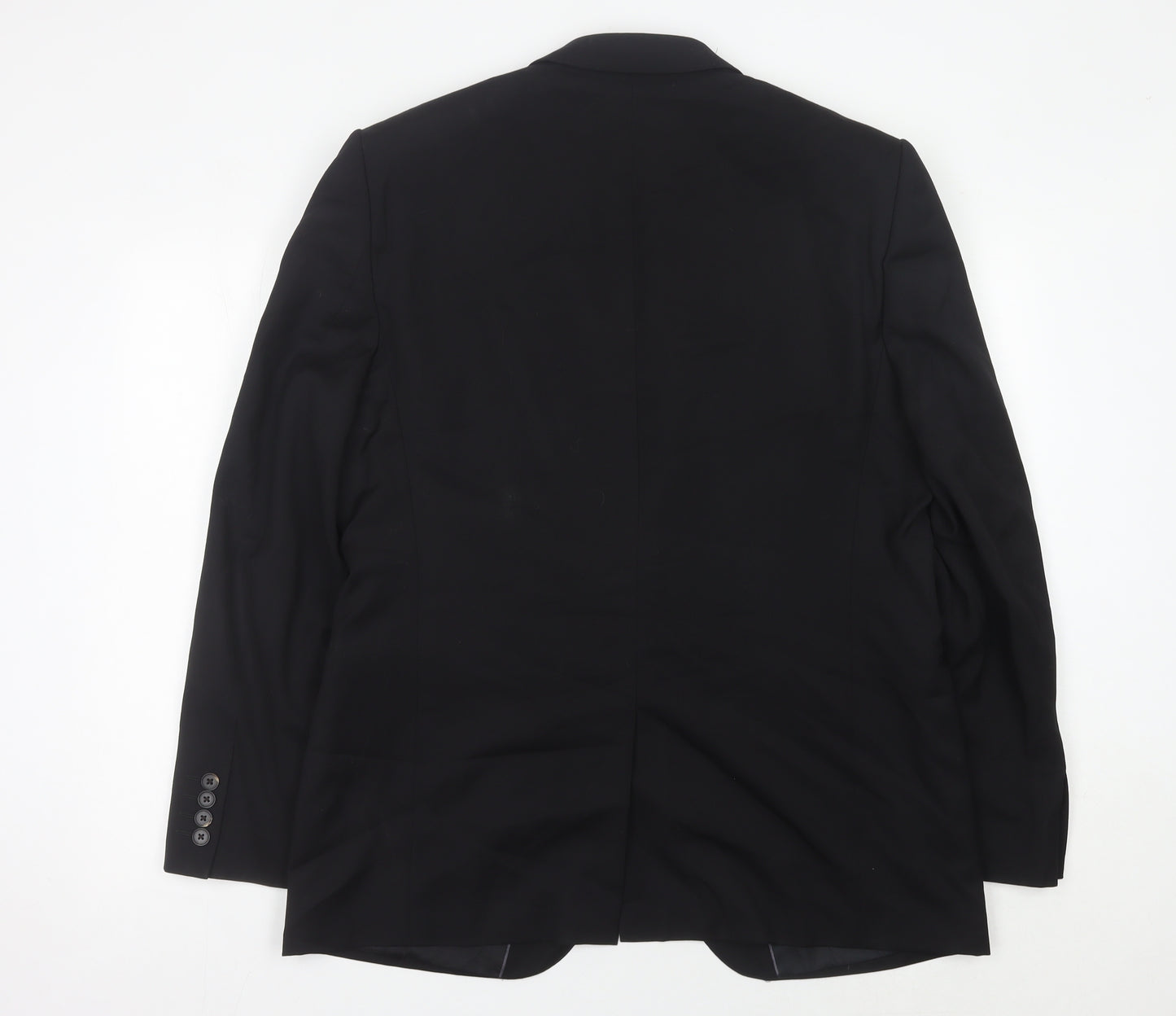 Jaeger Men Black Slim Fit Wool Blazer Jacket 44R Classic