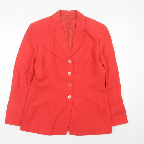 Betty Barclay Womens Red Blazer Jacket Size 10 Single Breasted